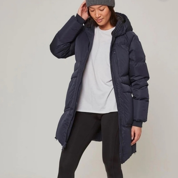 Mondetta Outdoor Project Mid Length Puffer Jacket Navy - Picture 8 of 16